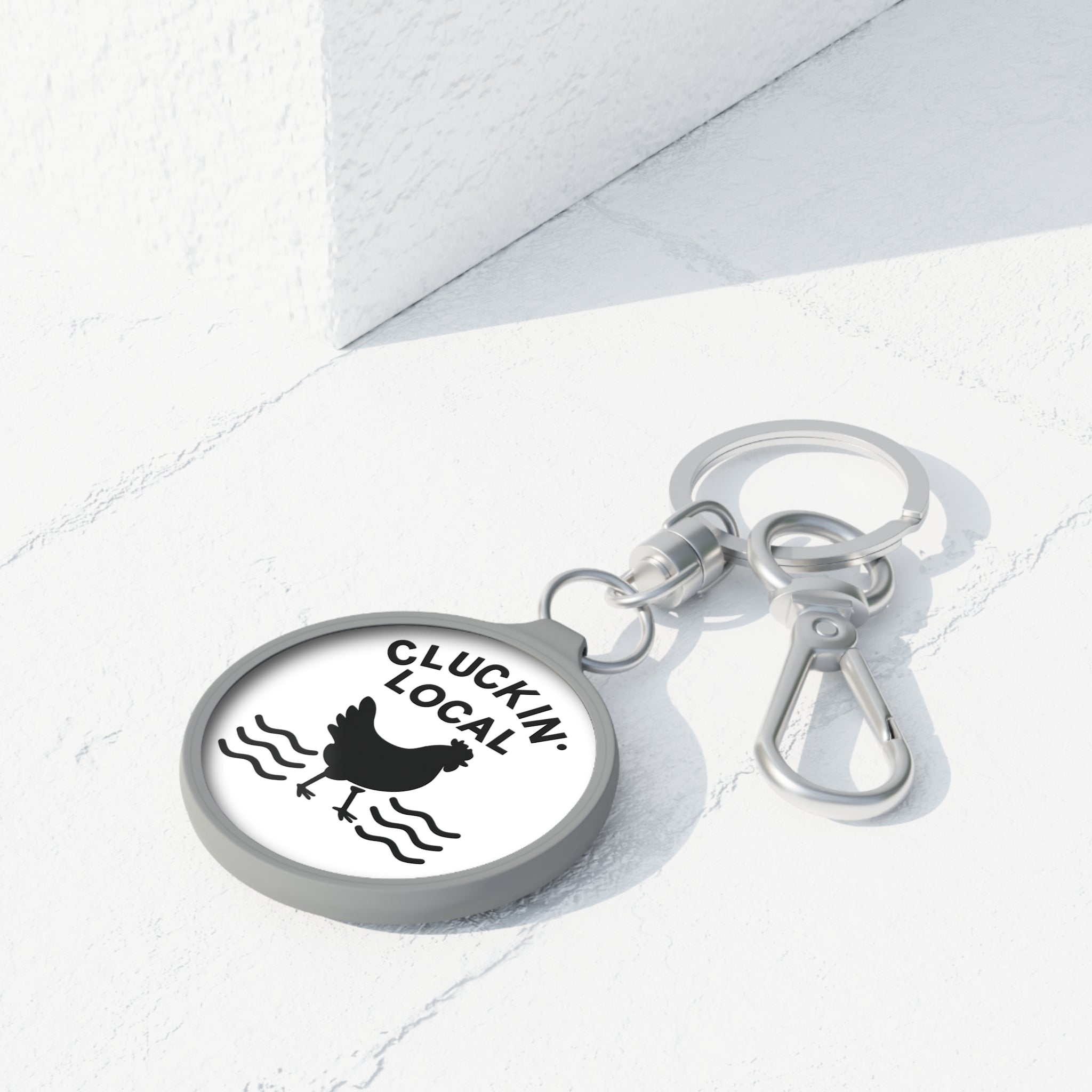 Cluckin Local Keychain Keyring