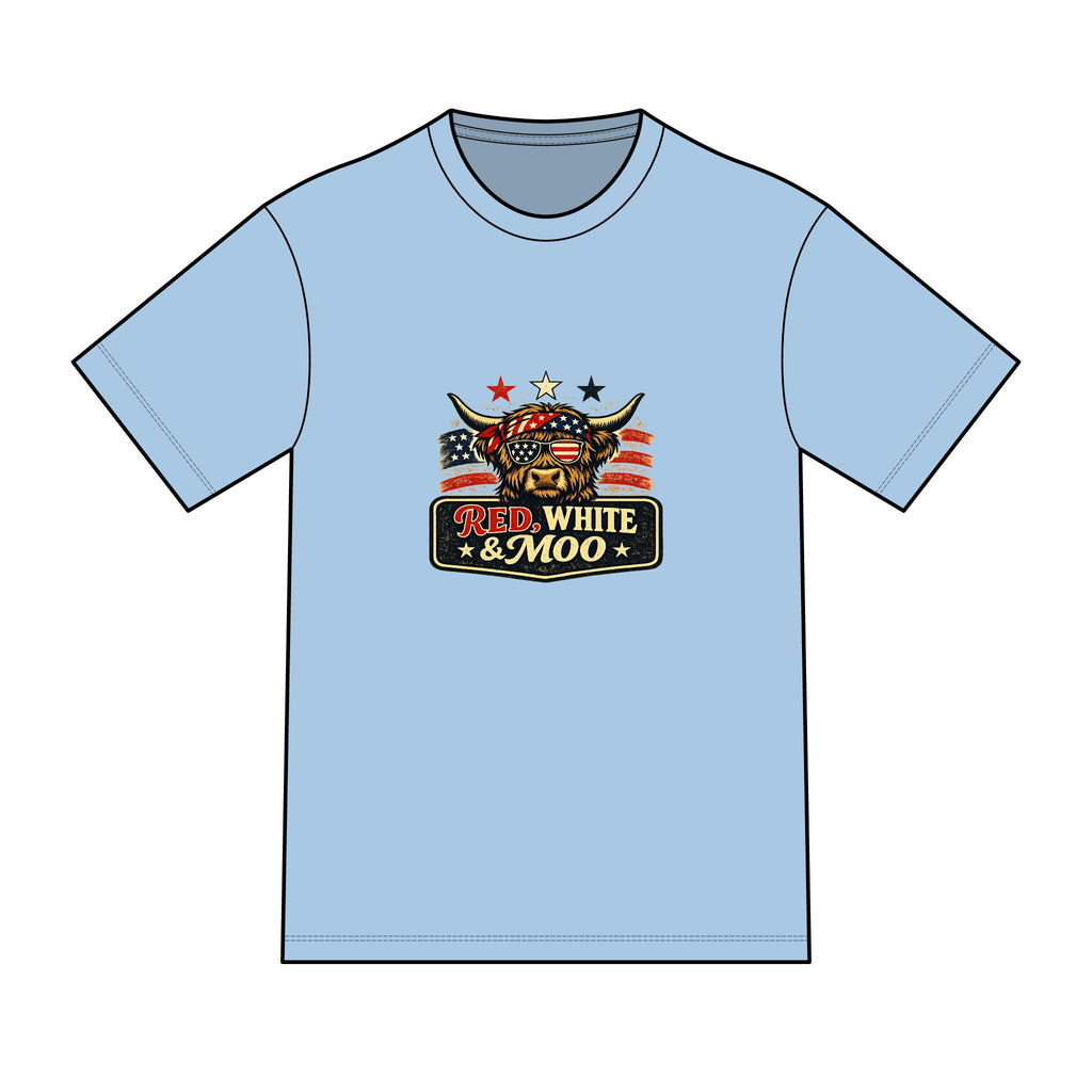 Red White & Moo T-Shirt | American flag, patriotic barnyard