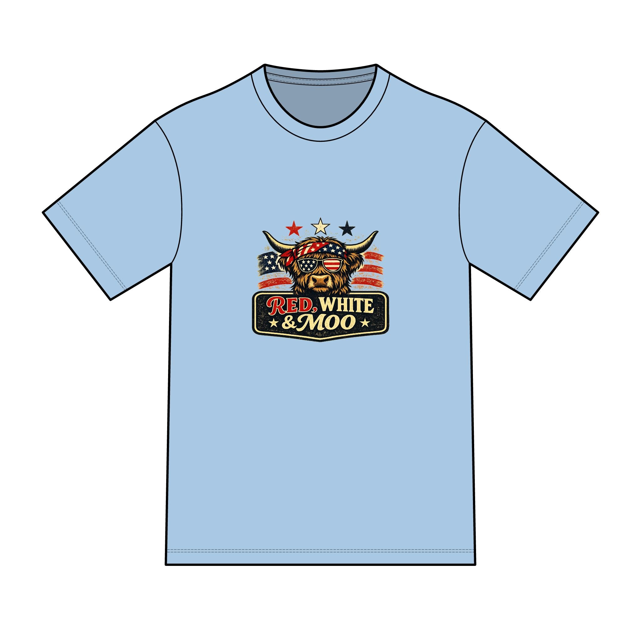 Red White & Moo T-Shirt | American flag, patriotic barnyard