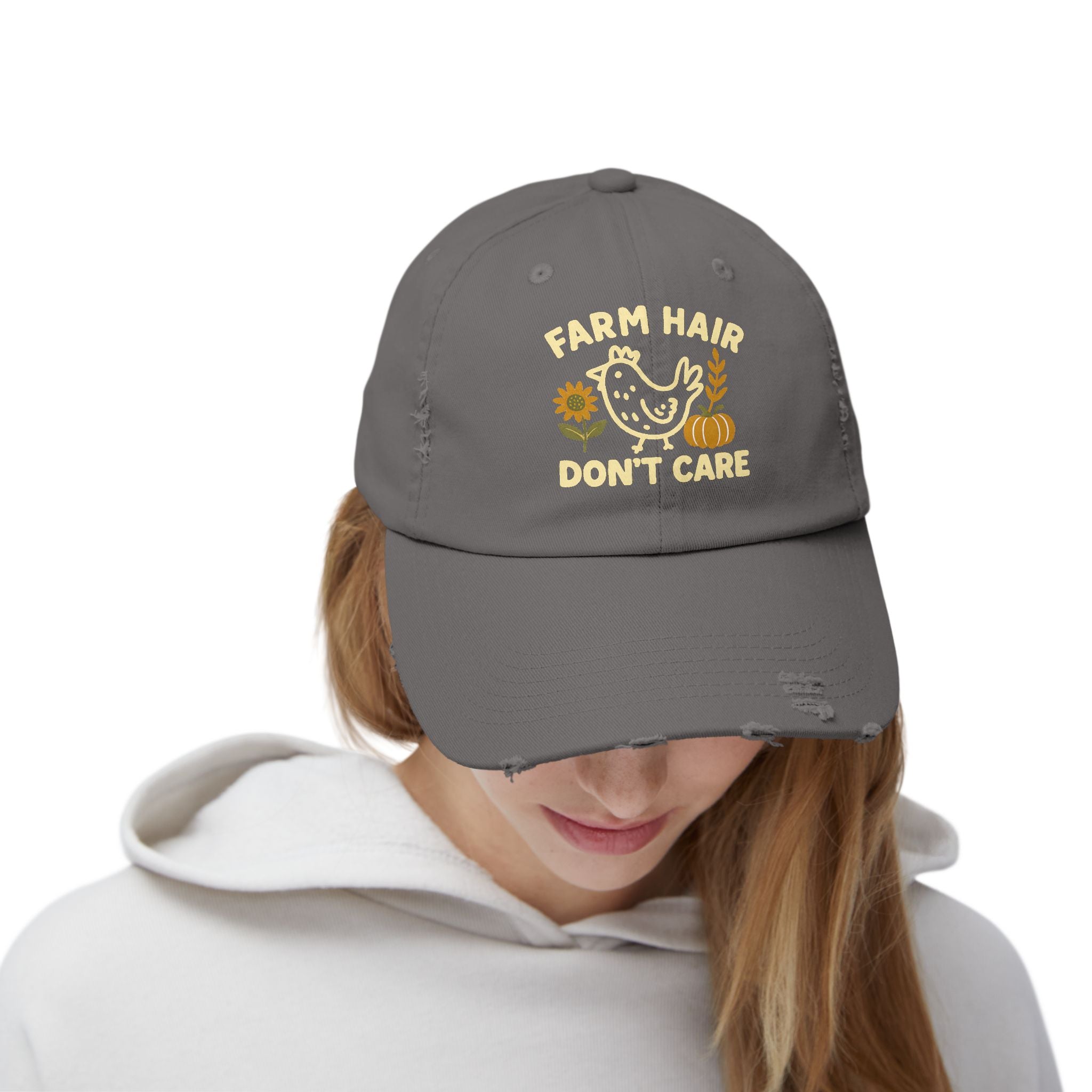 Farm Hair Don't Care Distressed Hat
