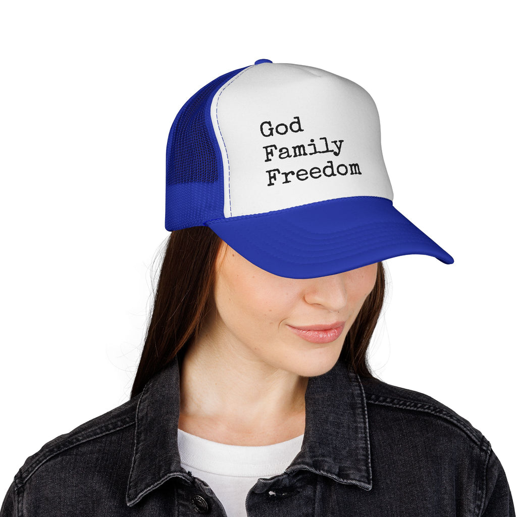God Family Freedom Trucker Hat
