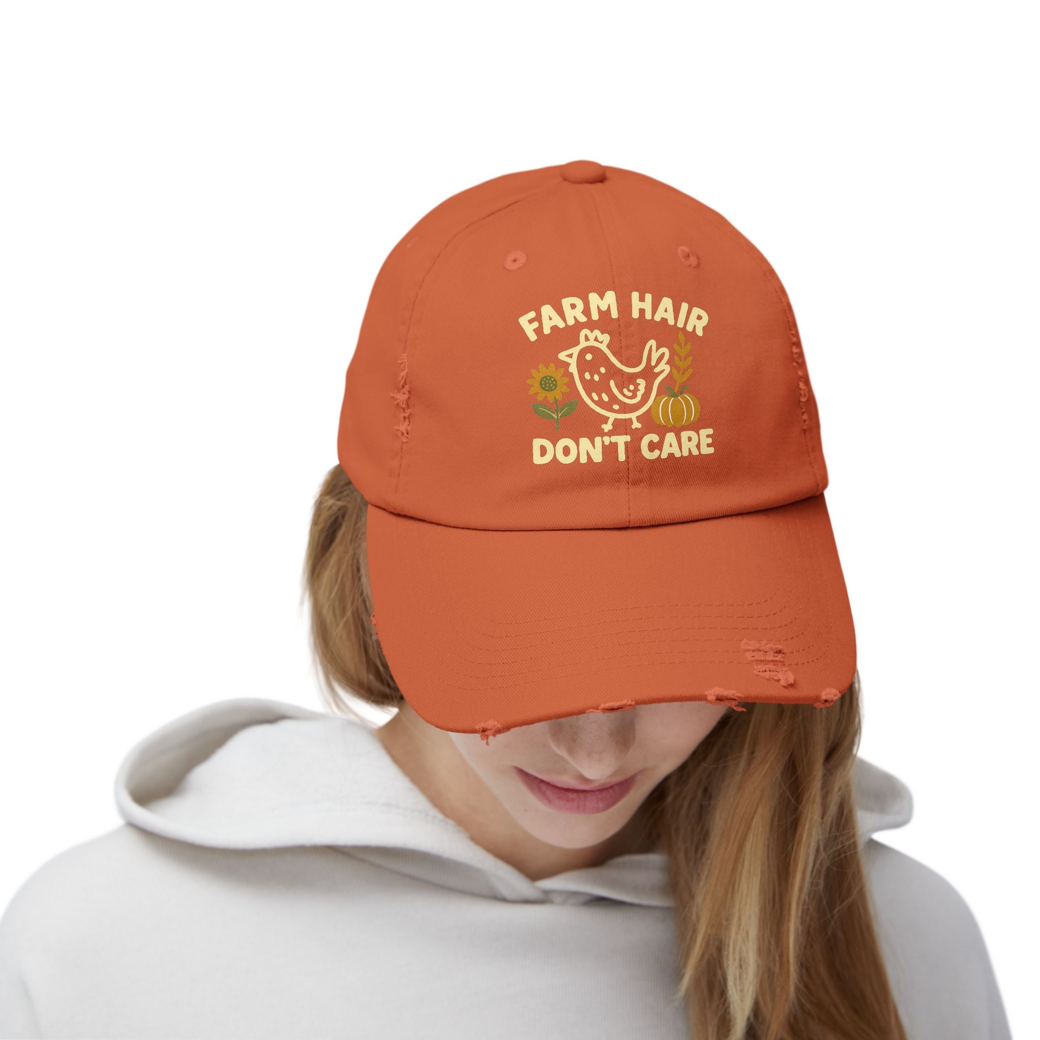 Farm Hair Don't Care Distressed Hat