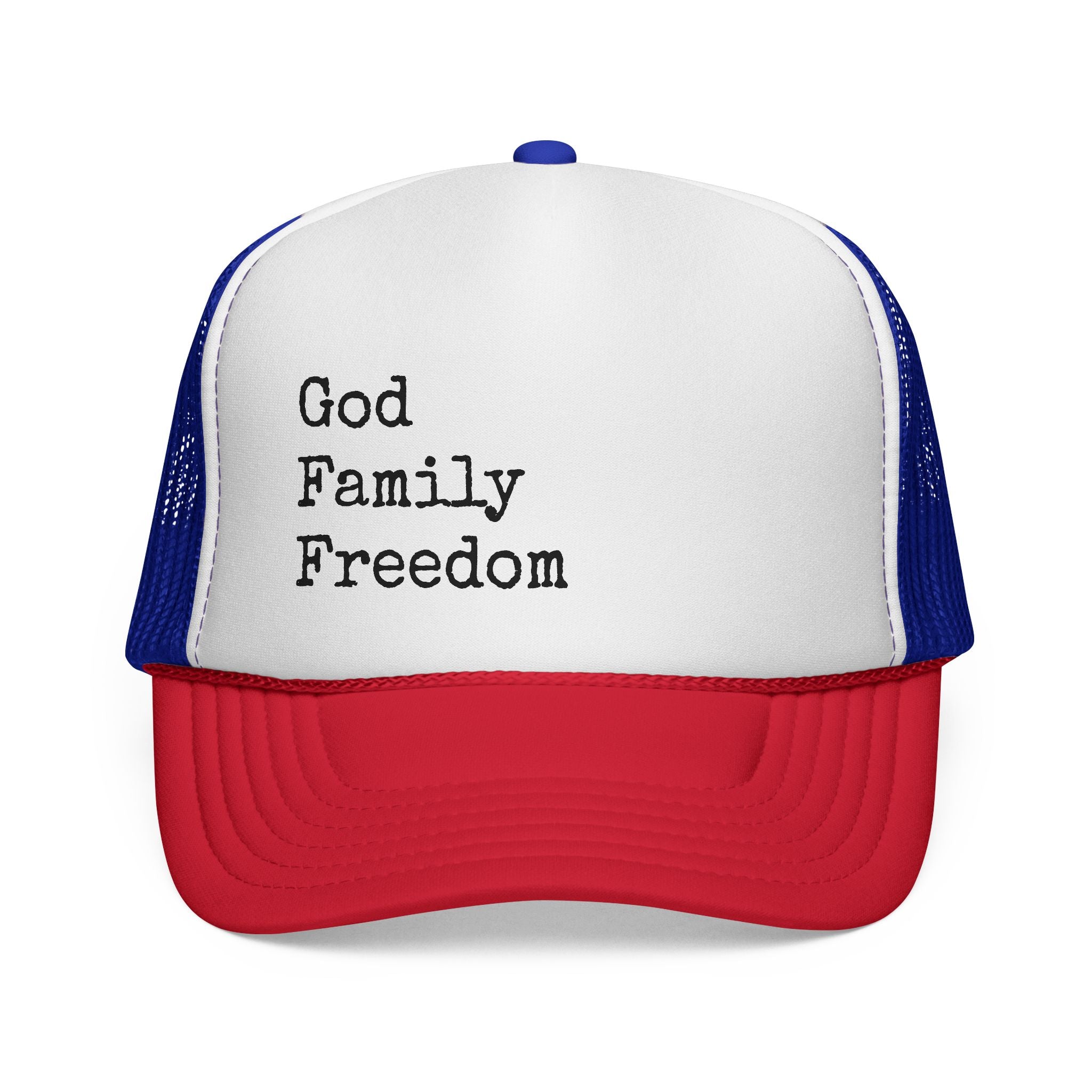 God Family Freedom Trucker Hat
