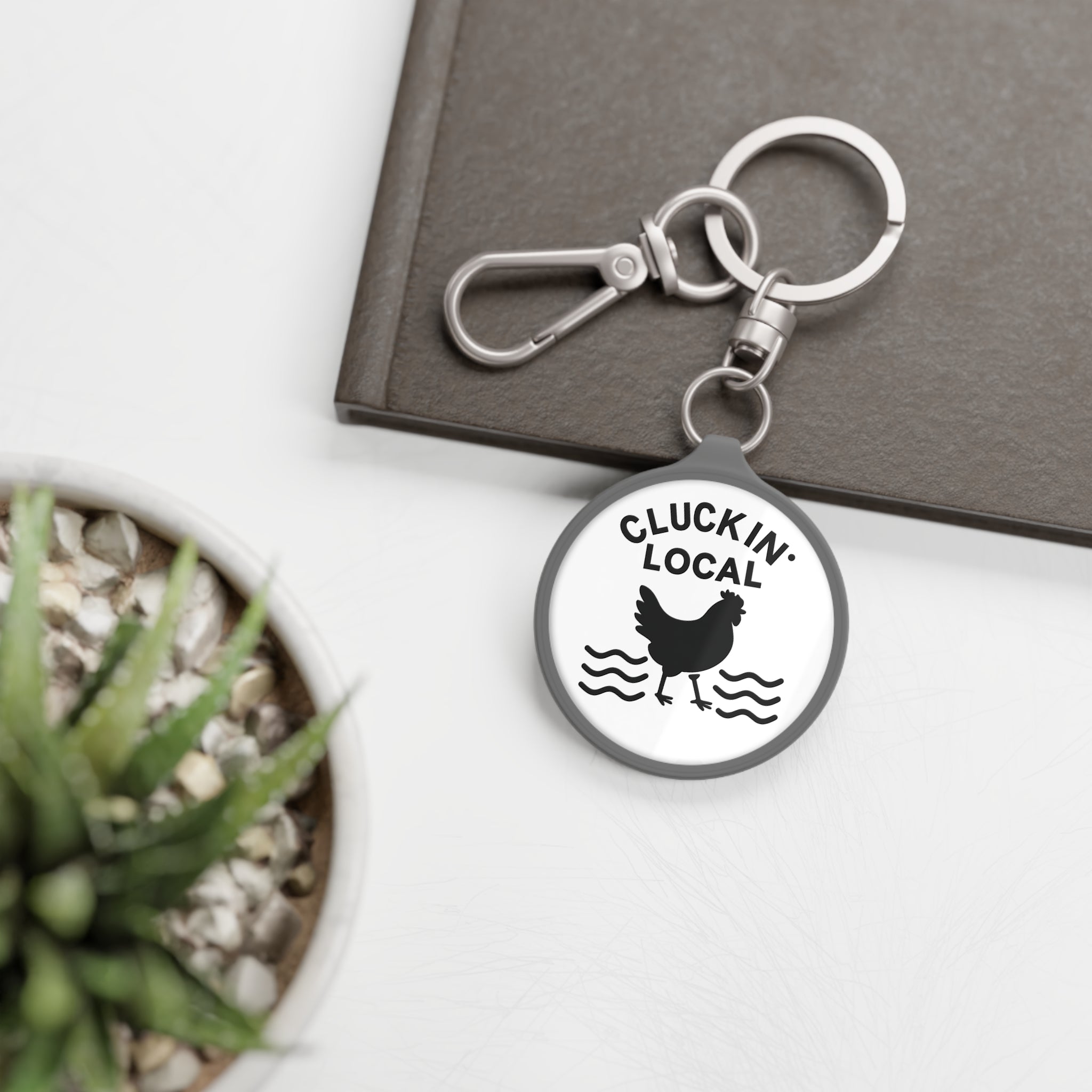 Cluckin Local Keychain Keyring