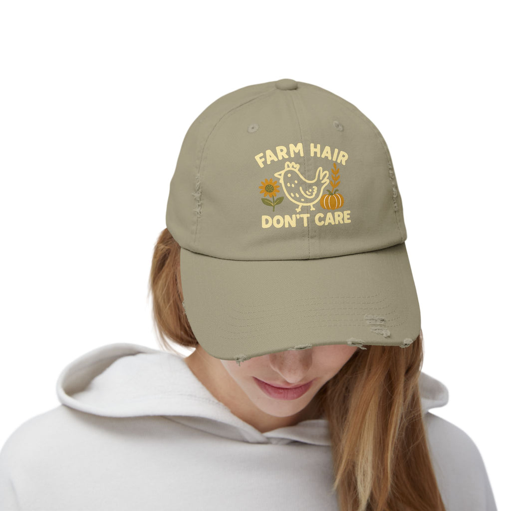 Farm Hair Don't Care Distressed Hat