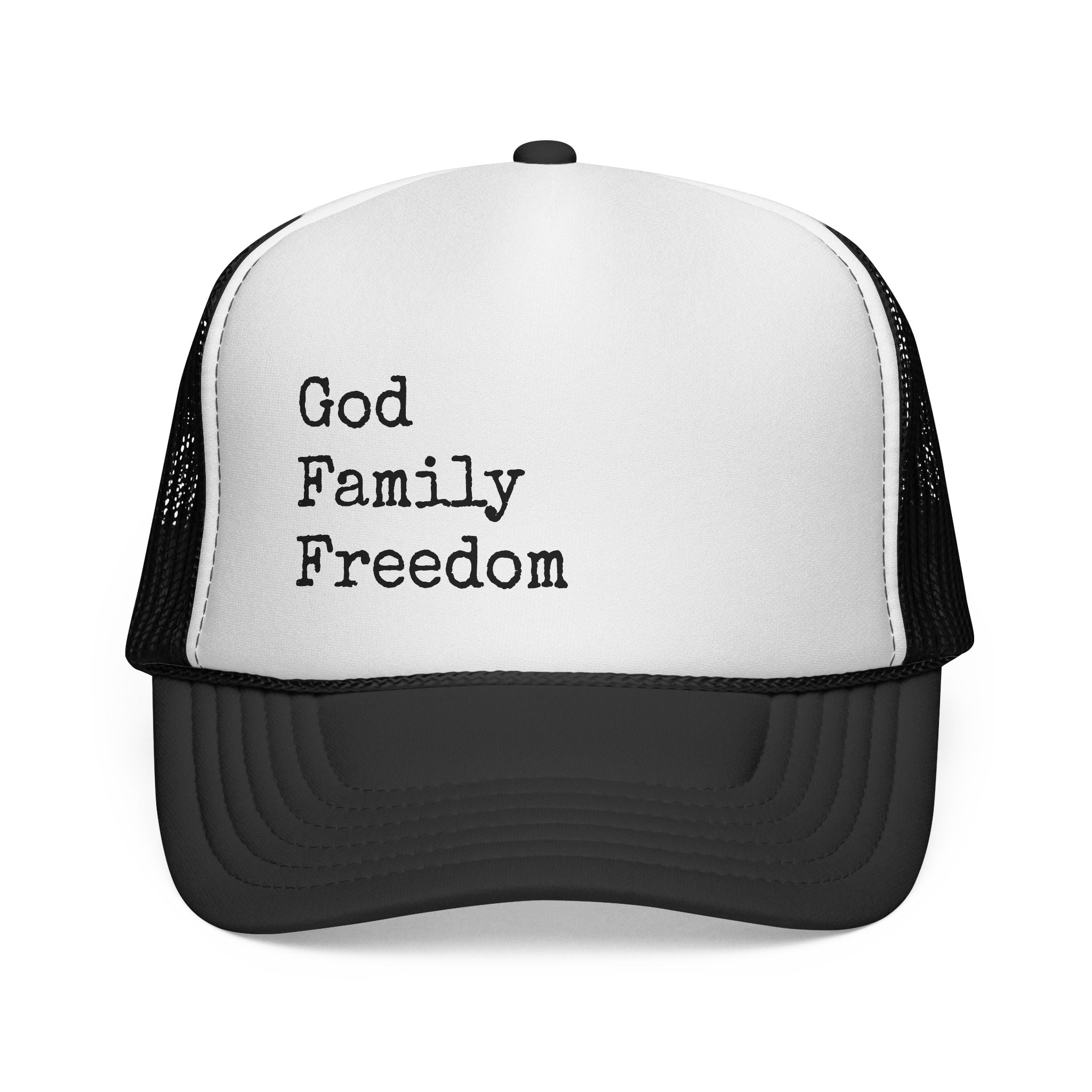 God Family Freedom Trucker Hat